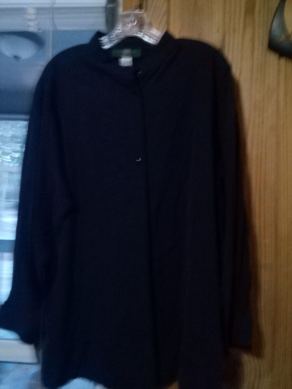 Womens Black ORVIS Silk Blouse Shirt Top L